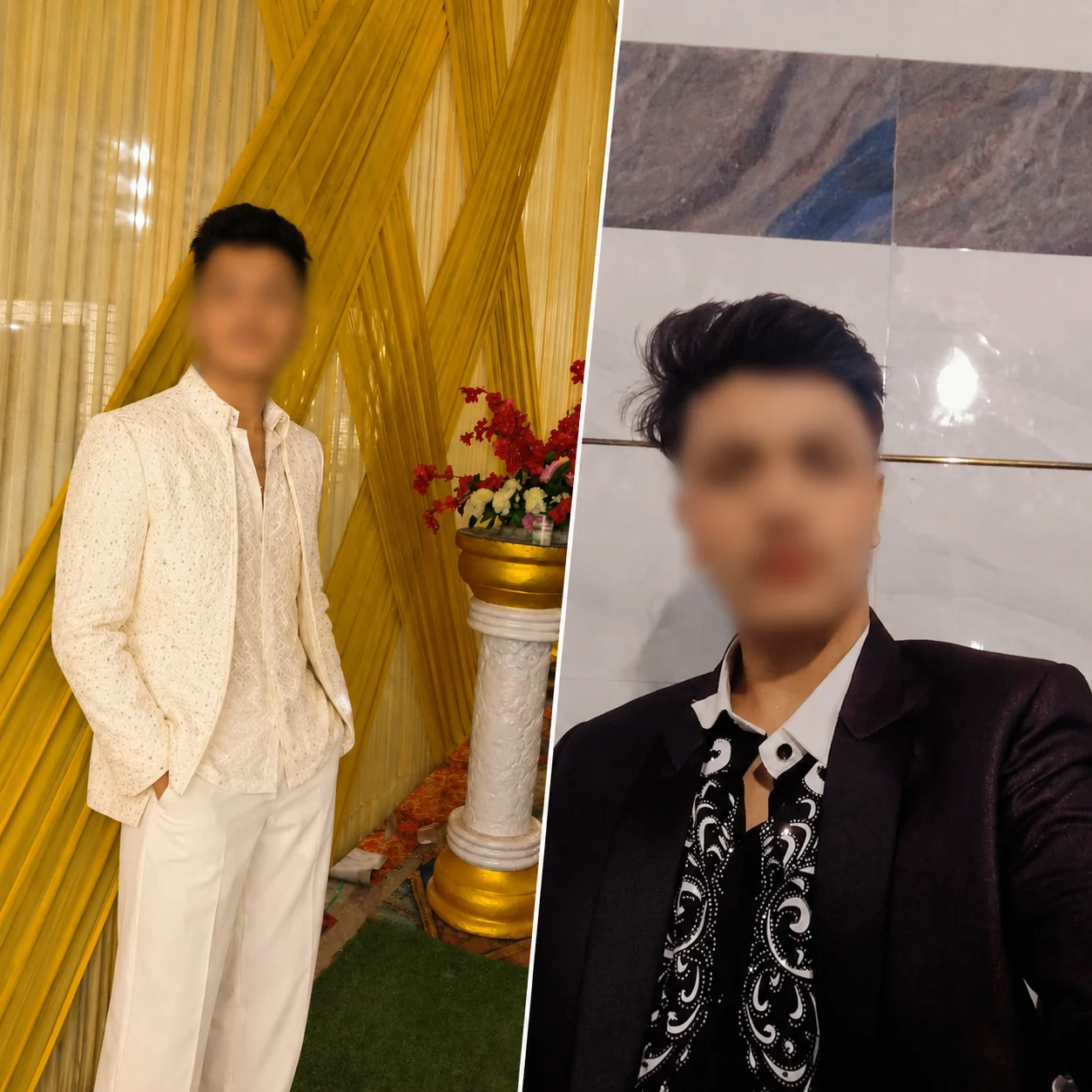 Male therapist wearing a dark formal blazer and patterned shirt